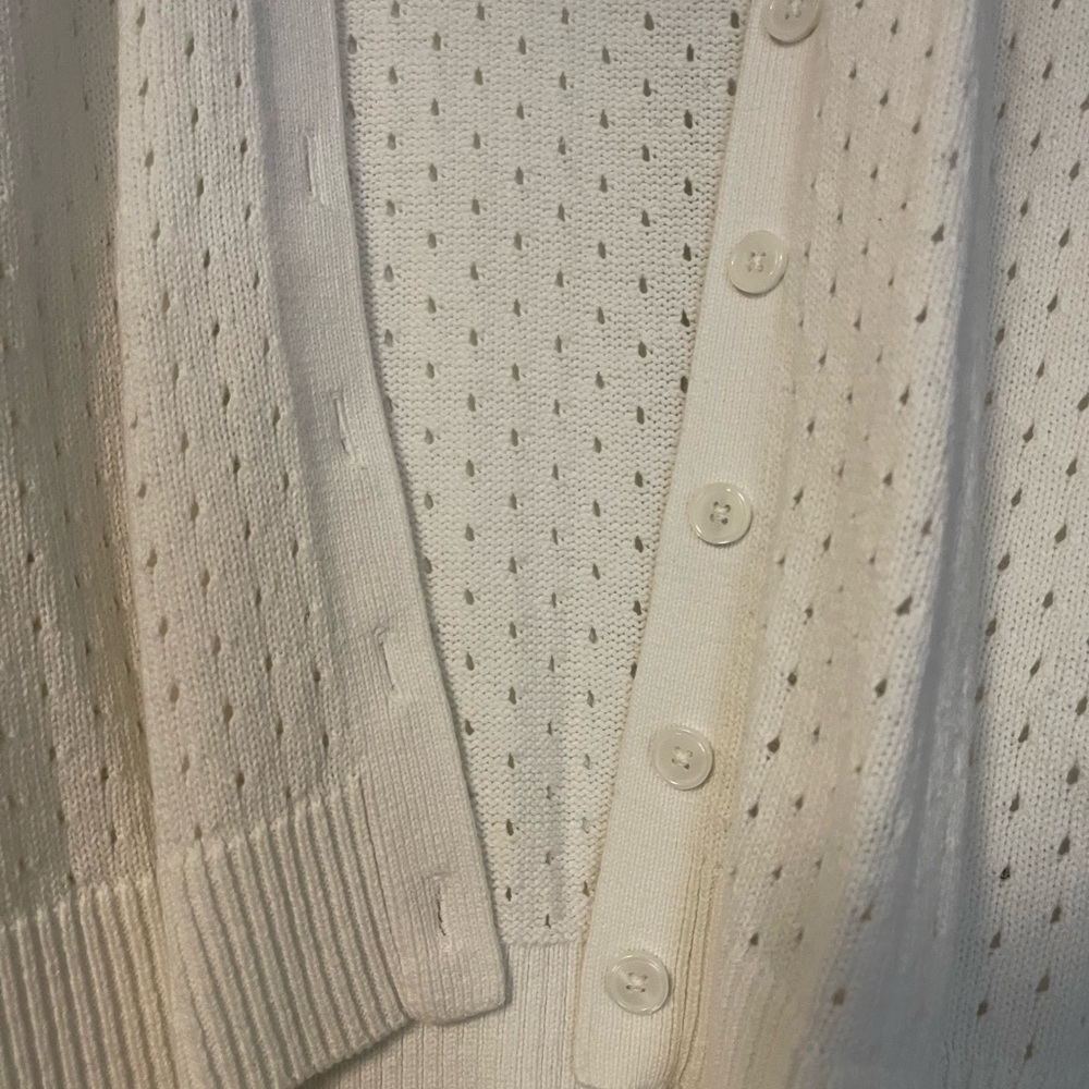 Liz Claiborne White Eyelet Cardigan - Picture 2 of 6